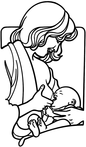 Mother nursing baby vinyl sticker. Customize on line.      Children 020-0180  